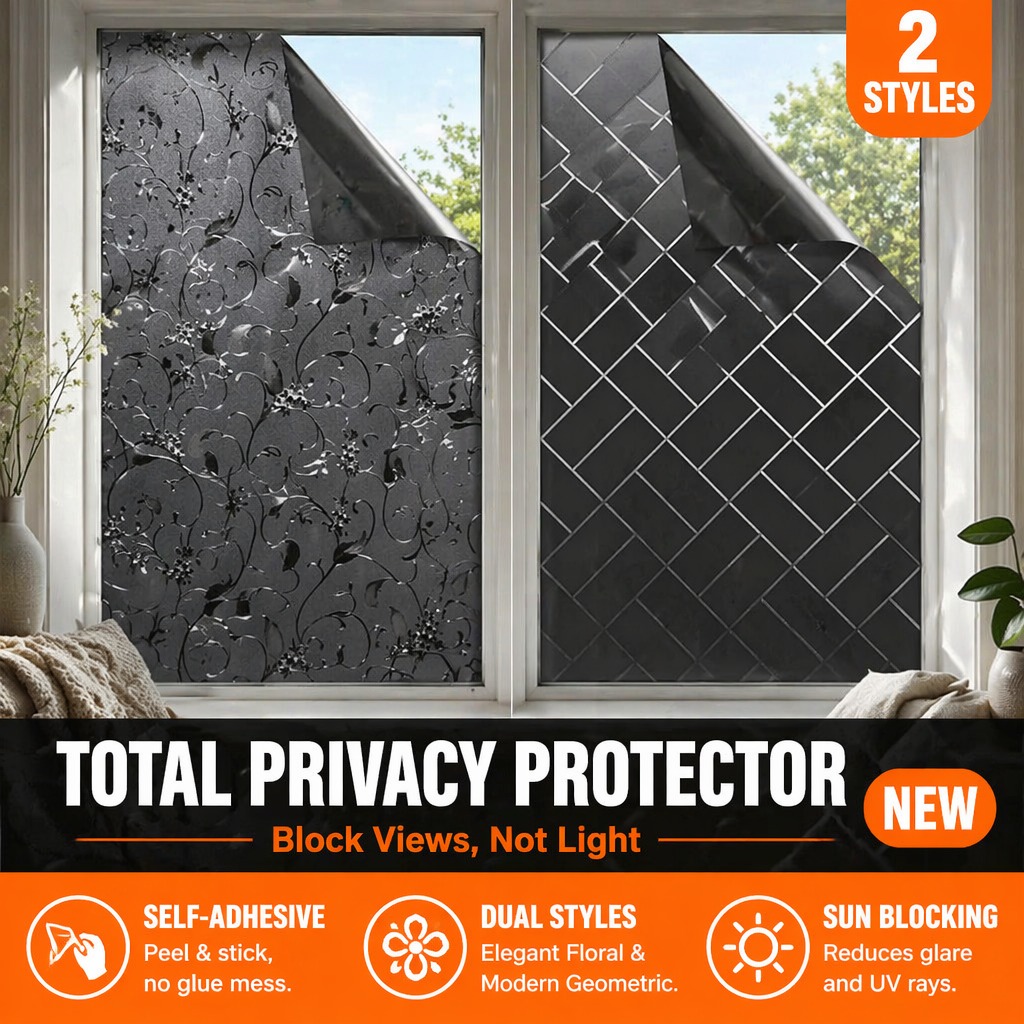 Home Bathroom Window Tint - ฟิล์มติดกระจกกันแสงแบบปิดกั้นแสง ป้องกันรังสียูวี ควบคุมความร้อน สำหรับห้องนอน บ้าน สำนักงาน