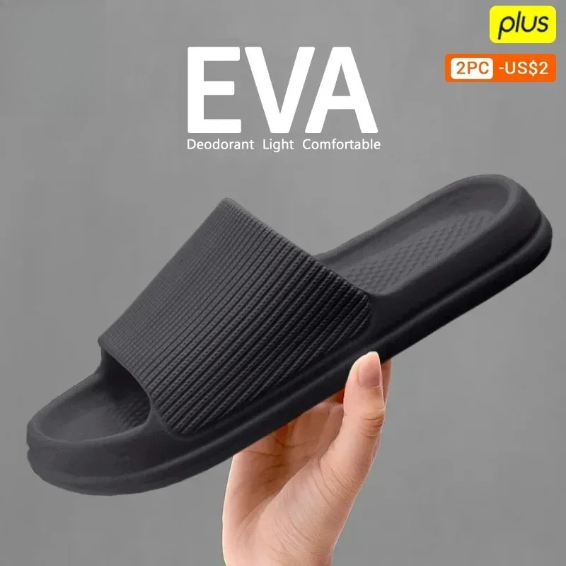 Home Bathroom Wear - ยูพินรองเท้าแตะแฟชั่นผู้ชายผู้หญิงกันลื่นทนต่อการสึกหรอ EVA พื้นหนารองเท้าแตะใส่สบายในบ้านห้องน้ำรองเท้าแตะ