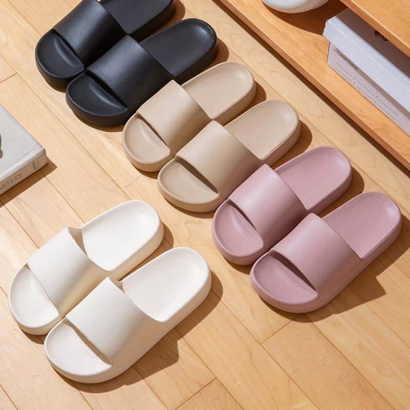 Home Bathroom Wear - รองเท้าแตะผู้หญิง SHAJI แบบสวมหัวเหลี่ยม พื้นนุ่มคล้ายเมฆ รุ่นหน้าร้อน พื้นหนา