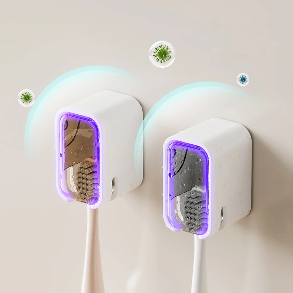 Toothbrush Holder Set - 2 ชิ้นผู้ถือแปรงสีฟันพลิกด้านบนติดผนังชั้นวางแปรงสีฟันกันฝุ่นกล่องเก็บแปรงสีฟันห้องน้ําชั้นวางแปรงสีฟันไฟฟ้า