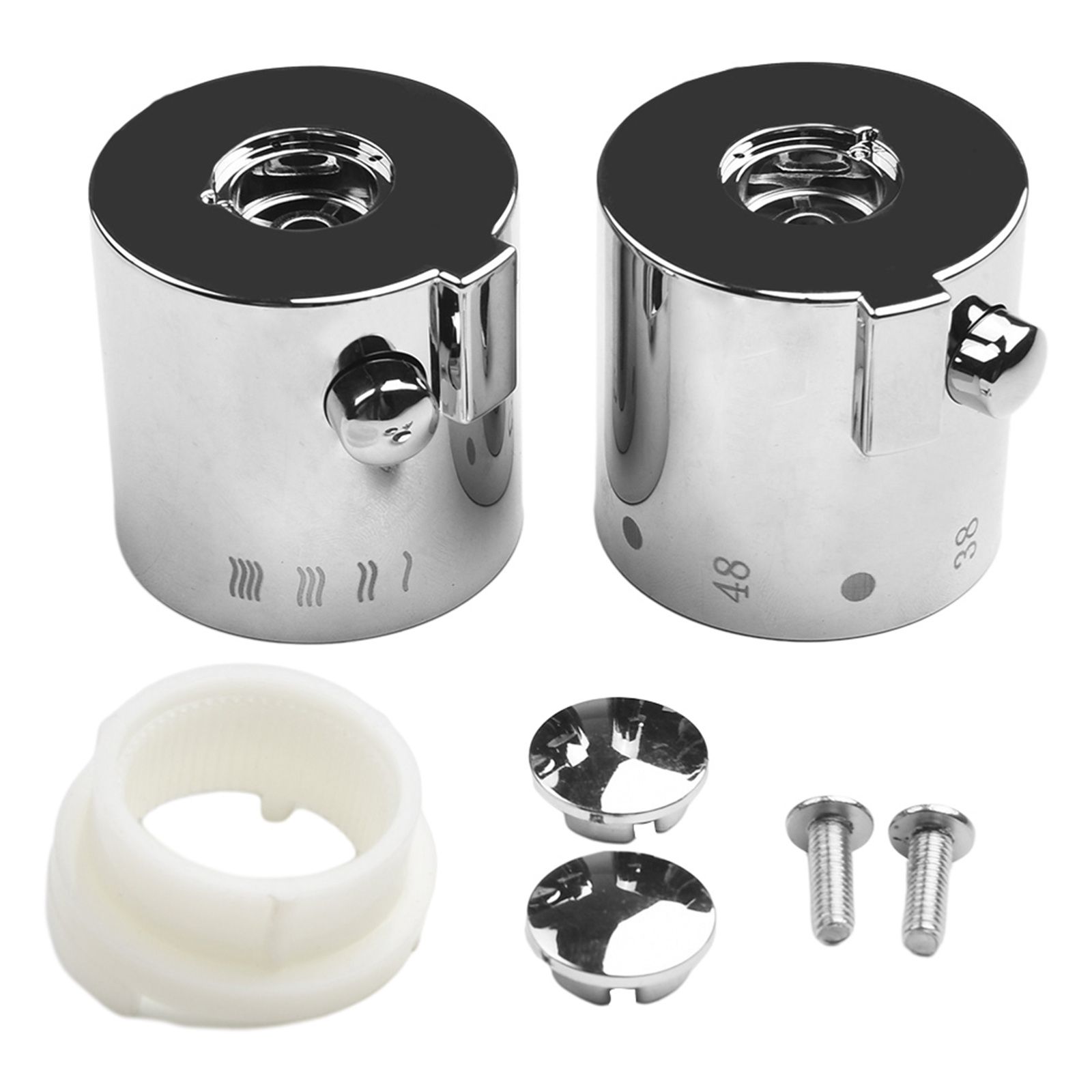 Home Bathroom Faucets - ลูกบิดก๊อกน้ำฝักบัวควบคุมอุณหภูมิมือจับโครเมี่ยมควบคุมอุณหภูมิฝักบัวผสมเทอร์โมสแตทก๊อกห้องน้ำอ่างอาบน้ำ