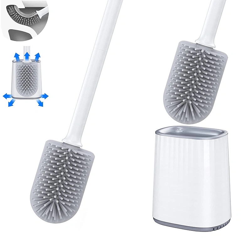 Plunger Toilet - Wikhostar ชามแปรงห้องน้ำและที่วางอุปกรณ์ห้องน้ำแปรงขัดชักโครกติดผนังทำจากซิลิโคนขนแปรงอุปกรณ์ทำความสะอาดลึก