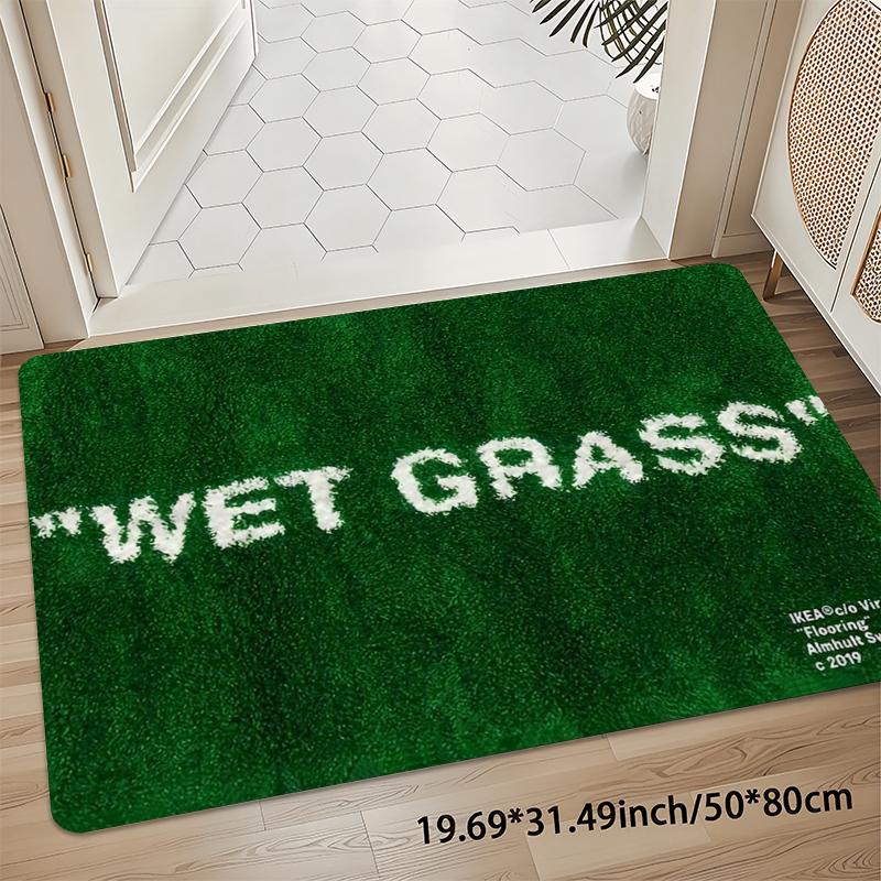 Home Bathroom Floor Mats - VIKAMA ไลท์ ลักชัวรี เวท กร래스แผ่นรองพื้นสีเขียว, แผ่นรองพื้นทางเข้าห้องโถง,
