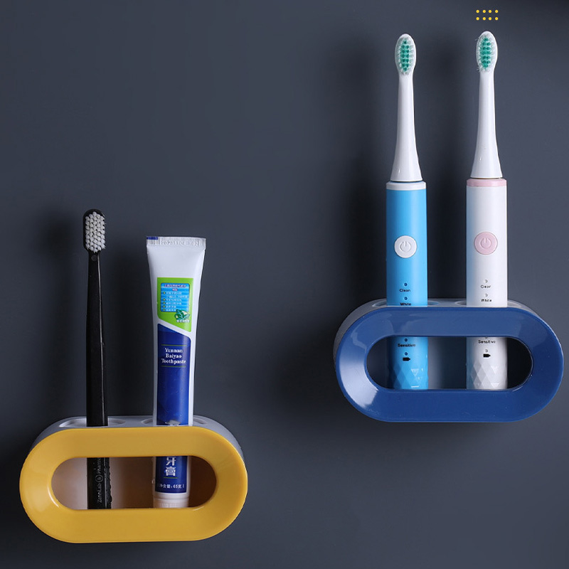 Toothbrush Holder Set - ที่วางแปรงสีฟันไฟฟ้า ที่เก็บแปรงสีฟันในห้องน้ำ ที่วางแปรงสีฟันแบบติดผนัง ประหยัดพื้นที่