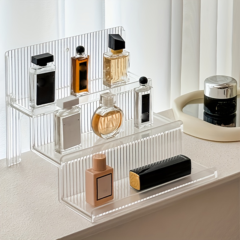 Home Bathroom Design Simple - ชั้นวางน้ำหอมแบบหลายชั้น - ที่จัดระเบียบแบบโปร่งใส เหมาะสำหรับโต๊ะเครื่องแป้ง ห้องน้ำ โต๊ะทำงาน