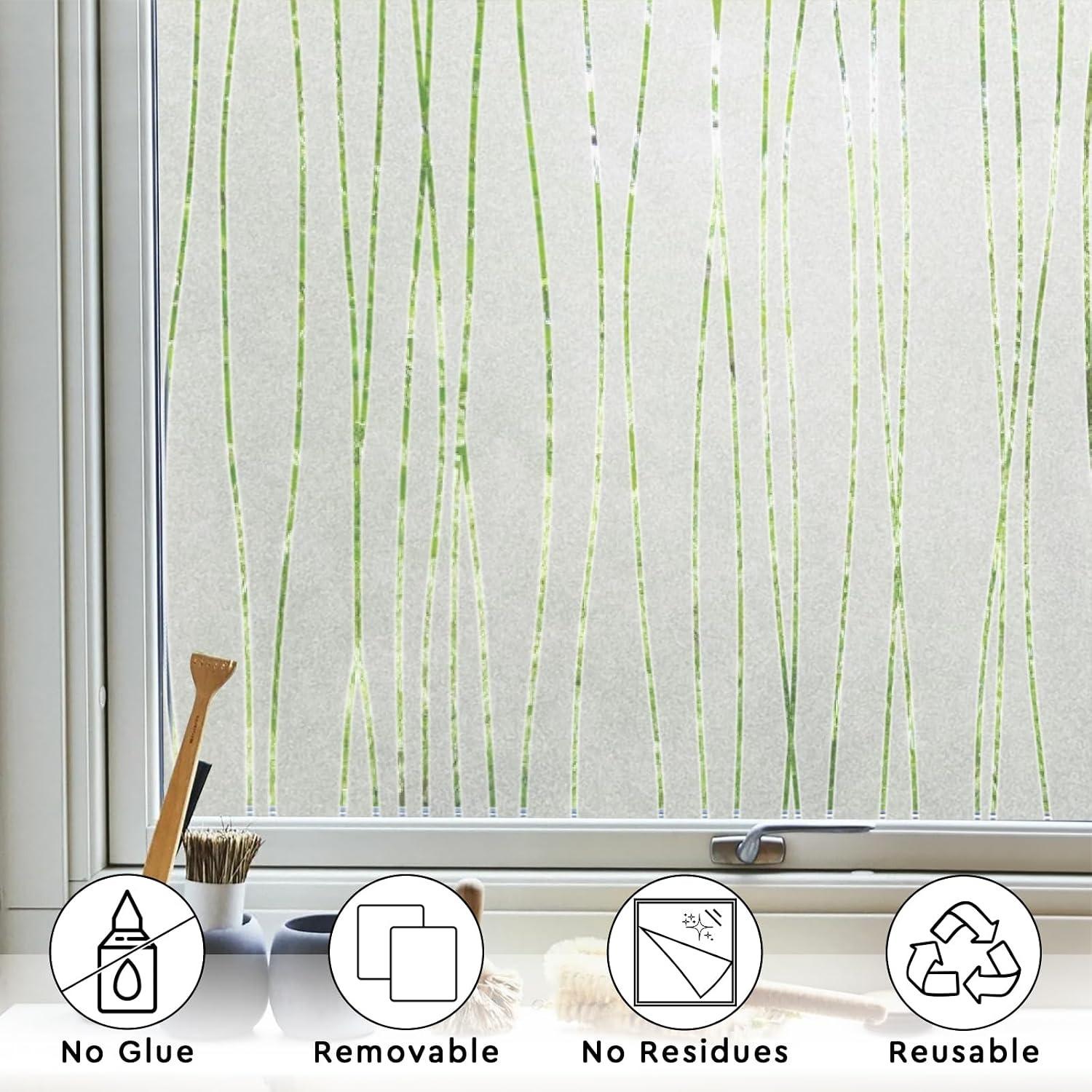 ฟิล์มติดกระจกกันมองเห็นลายทางแ - Home Bathroom Window Tint บทวิจารณ์และราคา
