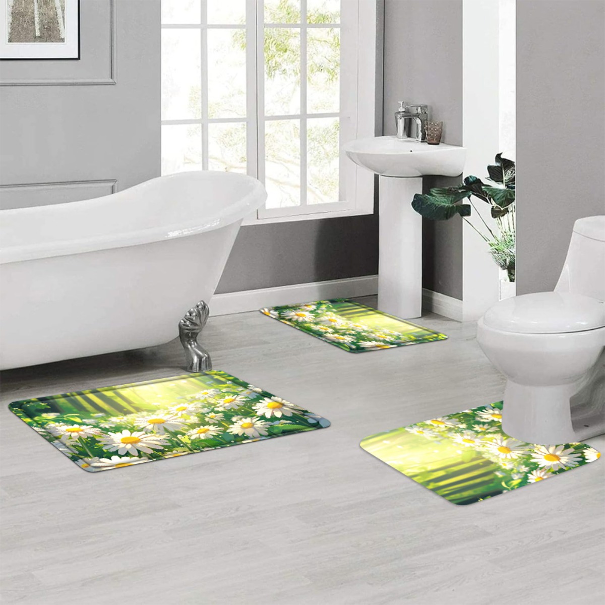 ชุดพรมเช็ดเท้าลายดอกเดซี่ พรมห - Home Made Bathroom Vanity บทวิจารณ์และราคา
