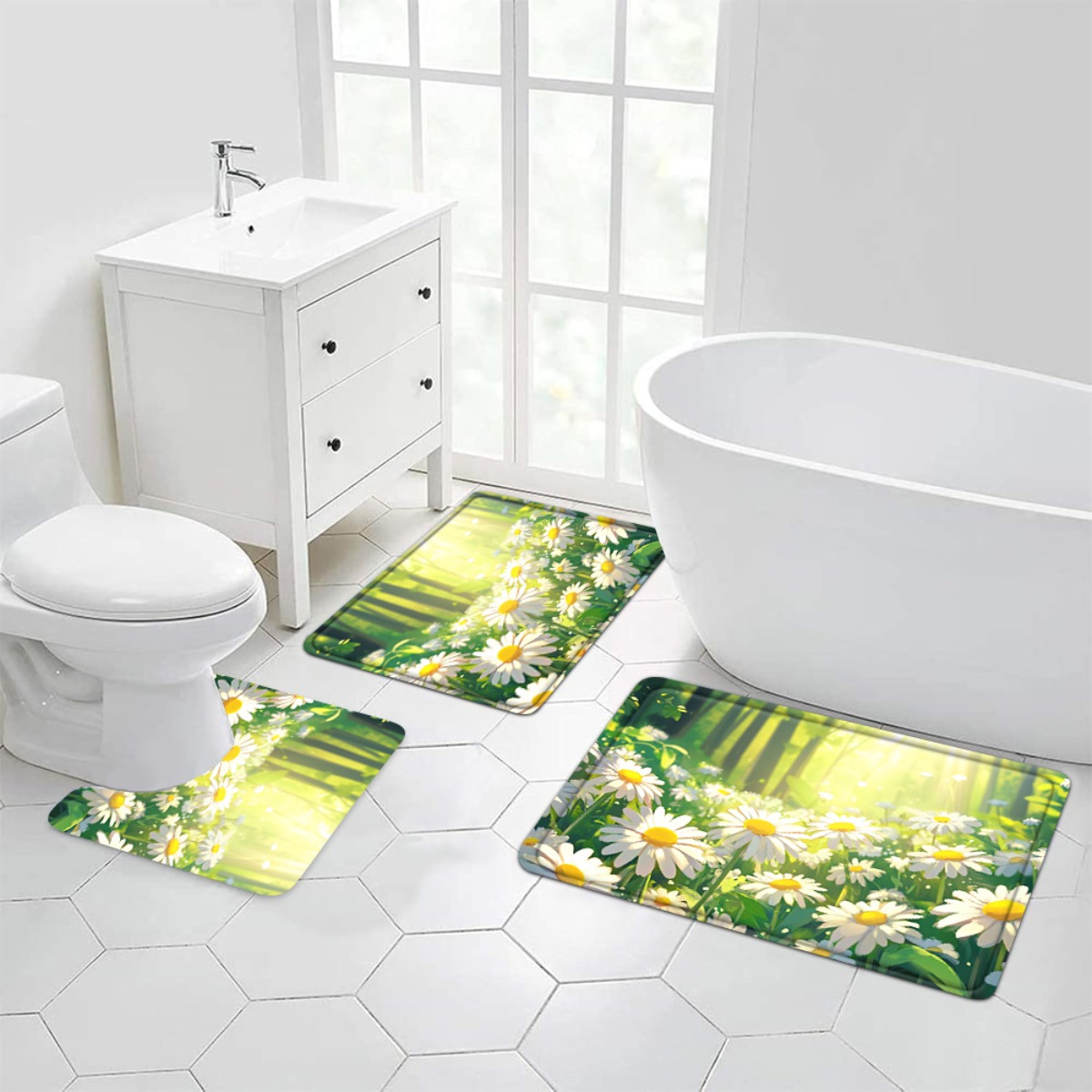 ชุดพรมเช็ดเท้าลายดอกเดซี่ พรมห - Home Made Bathroom Vanity บทวิจารณ์และราคา