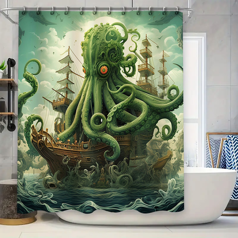 Octopus เรือผ้าม่านอาบน้ํา Sur - Home Decor Bathroom Ideas บทวิจารณ์และราคา