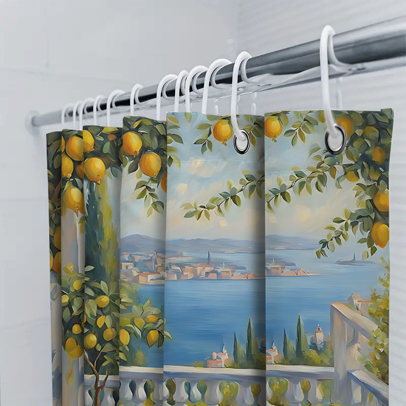 ม่านอาบน้ำลายสวนมะนาวเมดิเตอร์ - Home Decor Bathroom Ideas บทวิจารณ์และราคา