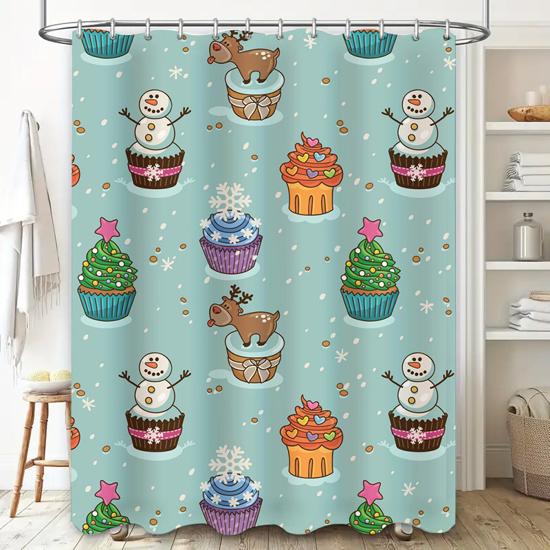 ม่านกั้นอาบน้ำลายคริสต์มาสสุดน - Home Decor Bathroom Ideas บทวิจารณ์และราคา