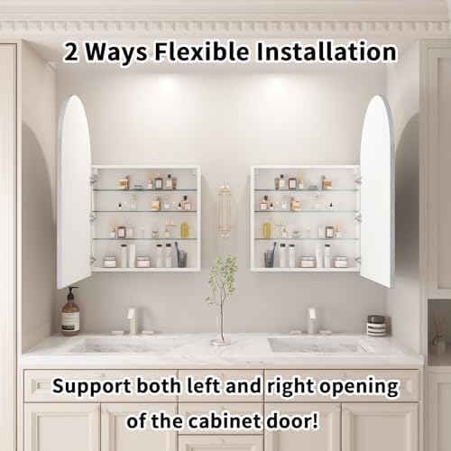 กระจกห้องน้ำทรงโค้งขนาด 24x36  - Bathroom Cabinet Mirror บทวิจารณ์และราคา