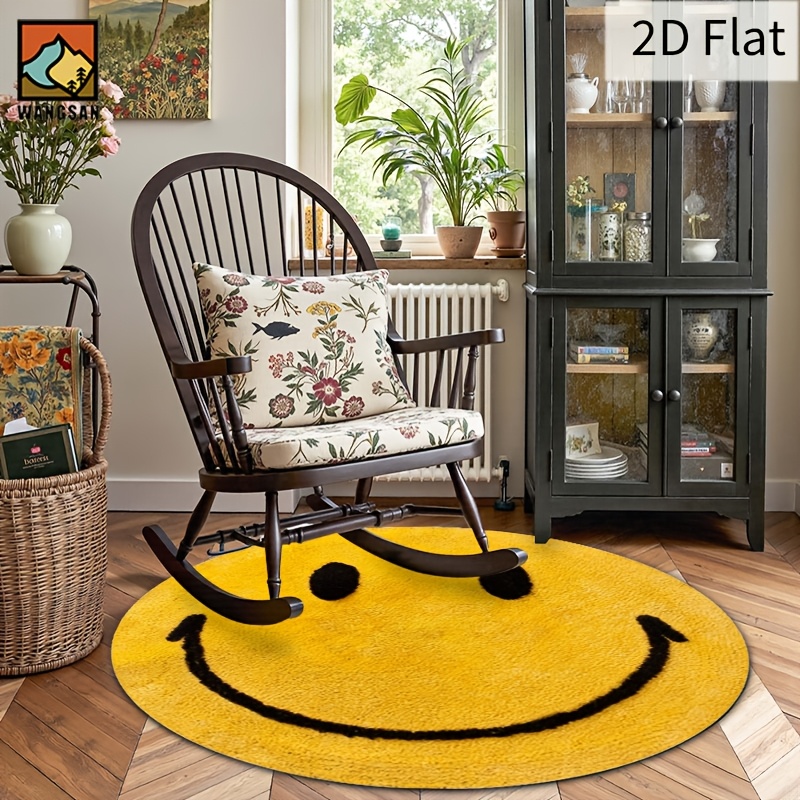 พรมผ้าสักหลาดทรงกลม 2 มิติ ลาย - Home Bathroom Floor Mats บทวิจารณ์และราคา