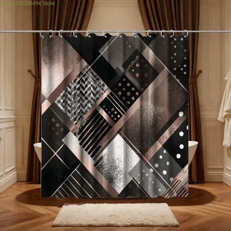 ม่านอาบน้ำลายเรขาคณิตสมัยใหม่  - Home Decor Bathroom Ideas บทวิจารณ์และราคา