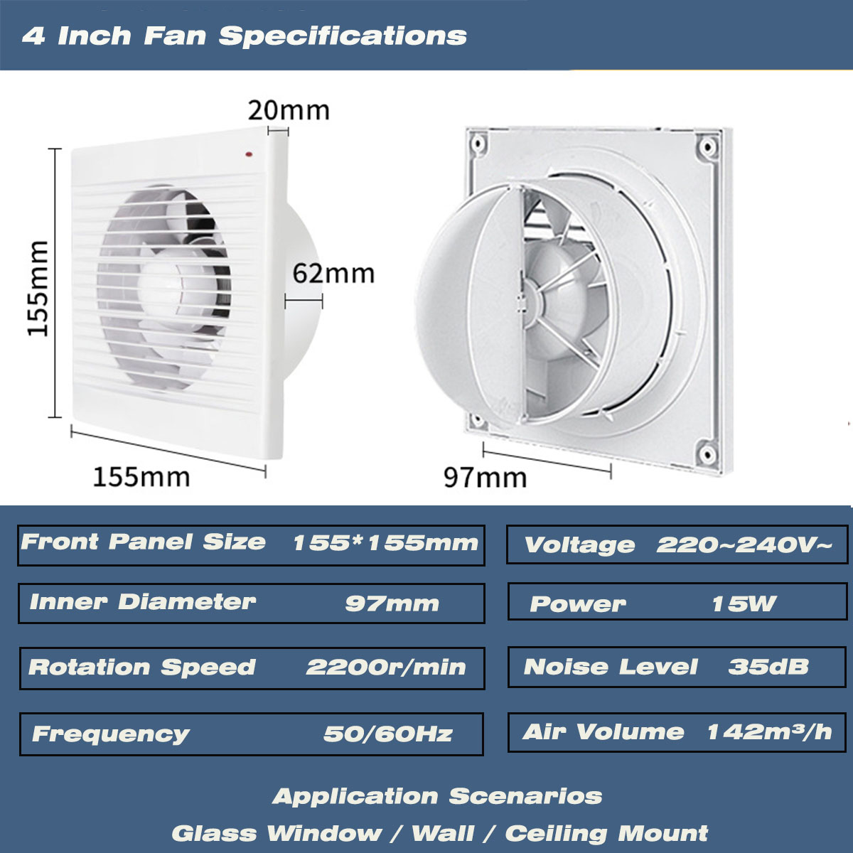 พัดลมดูดอากาศแบบติดหน้าต่างขนา - Home Bathroom Vent บทวิจารณ์และราคา