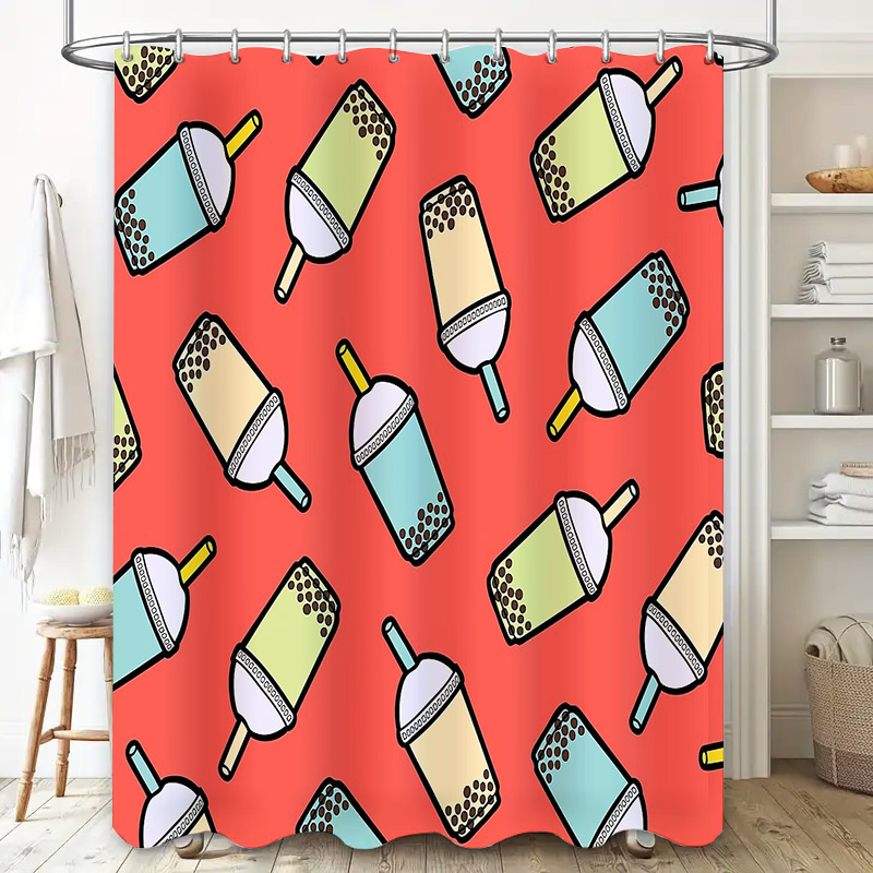 ม่านอาบน้ำลายชานมไข่มุกสุดน่าร - Home Decor Bathroom Ideas บทวิจารณ์และราคา
