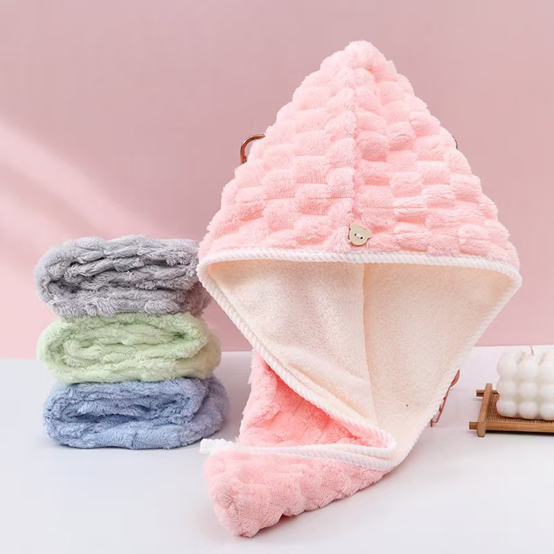 หมวกคลุมผมแห้งทำจากผ้าคอรัลฟลี - Home Bathroom Towels บทวิจารณ์และราคา