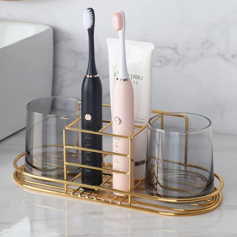 ที่วางแปรงสีฟันสีทอง ชั้นวางติ - Toothbrush Holder Set บทวิจารณ์และราคา
