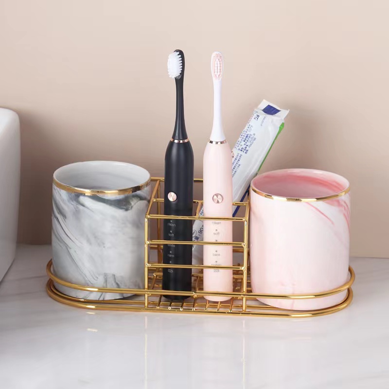 ที่วางแปรงสีฟันสีทอง ชั้นวางติ - Toothbrush Holder Set บทวิจารณ์และราคา
