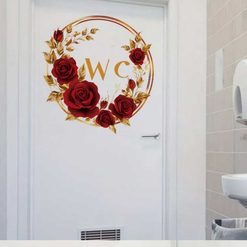 สติ๊กเกอร์ติดผนังลายดอกไม้สีแด - Home Bathroom Tiles Design บทวิจารณ์และราคา