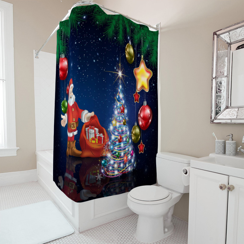 ม่านกั้นอาบน้ำลายคริสต์มาส TU  - Home Decor Bathroom Ideas บทวิจารณ์และราคา