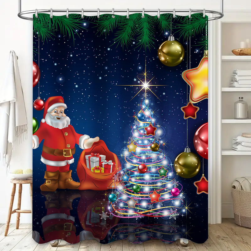 ม่านกั้นอาบน้ำลายคริสต์มาส TU  - Home Decor Bathroom Ideas บทวิจารณ์และราคา