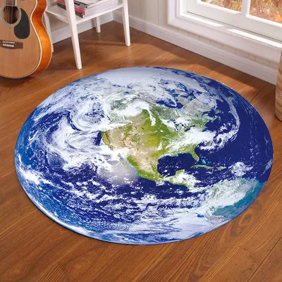 Galaxy Earth Moon พรมกลมสําหรั - Home Bathroom Floor Mats บทวิจารณ์และราคา