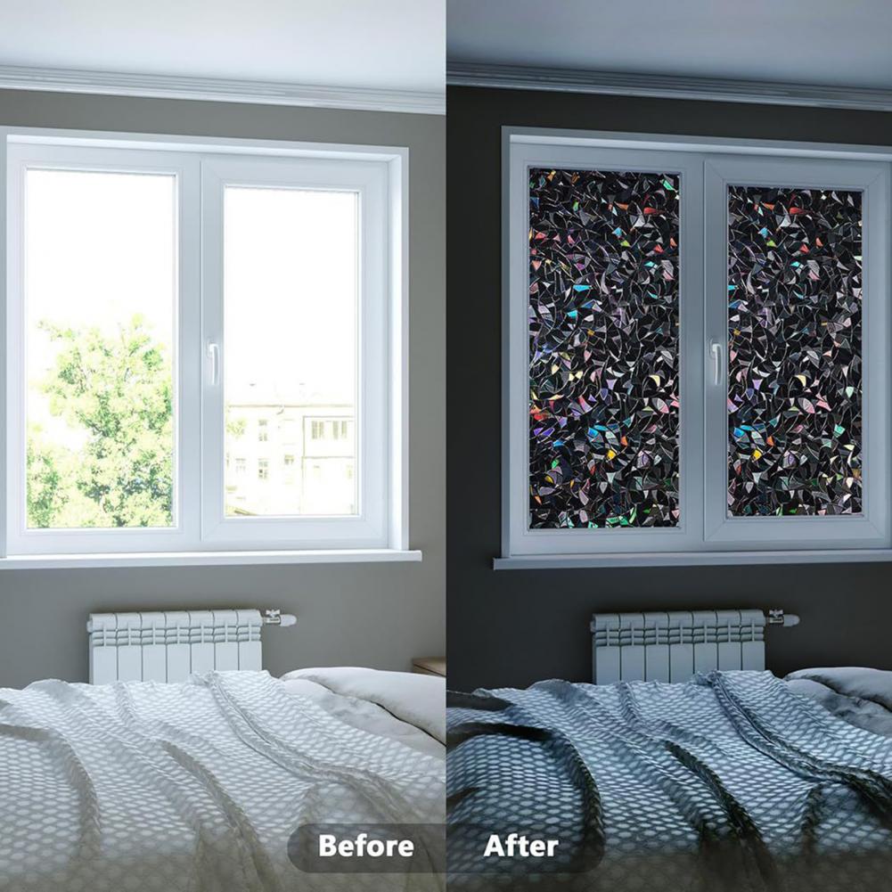 3D สีดํา Rainbow Window Blacko - Home Bathroom Window Tint บทวิจารณ์และราคา