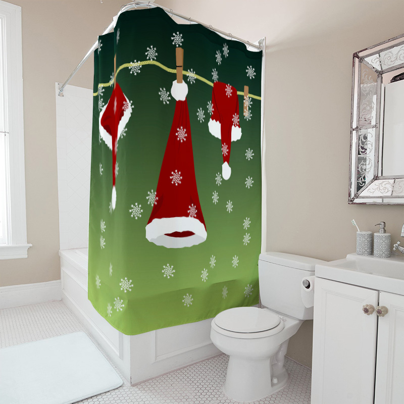 ม่านกั้นห้องอาบน้ำลายคริสต์มาส - Home Decor Bathroom Ideas บทวิจารณ์และราคา