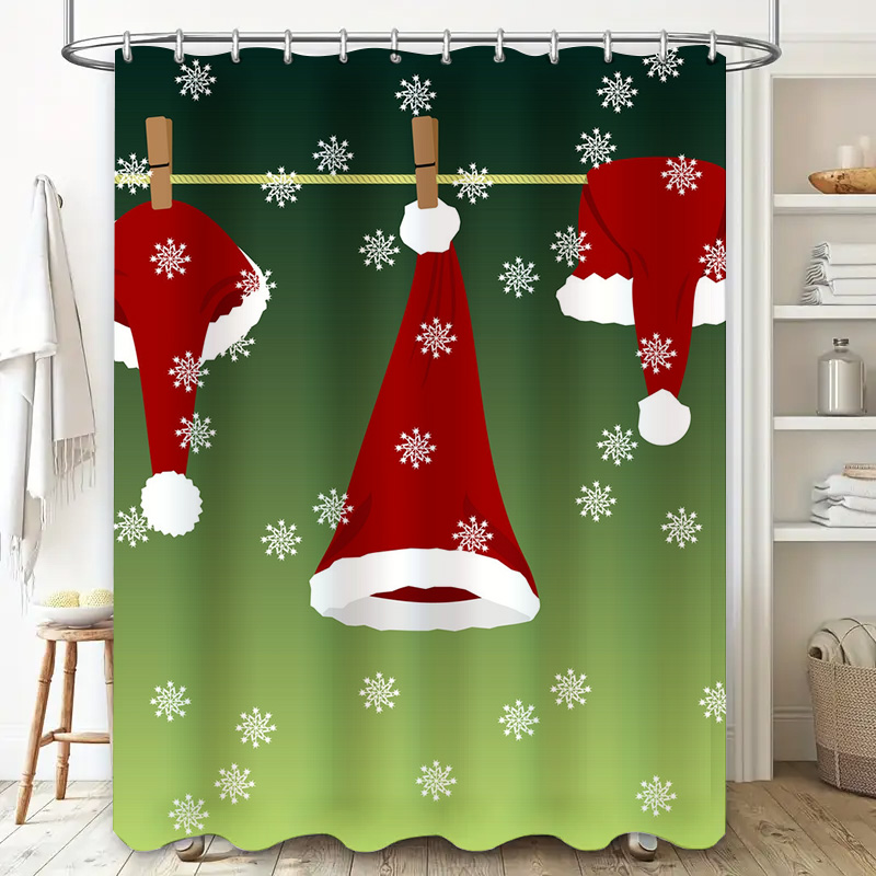 ม่านกั้นห้องอาบน้ำลายคริสต์มาส - Home Decor Bathroom Ideas บทวิจารณ์และราคา