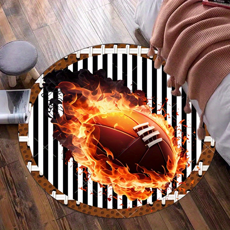 พรมกลมลายฟุตบอลสำหรับห้องนั่งเ - Home Decor Bathroom Ideas บทวิจารณ์และราคา