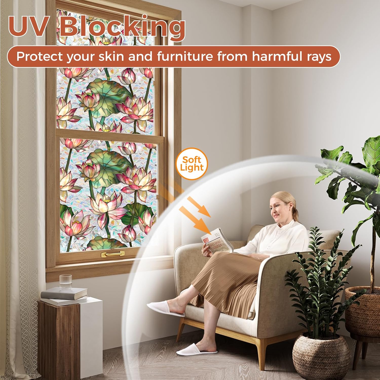 ฟิล์มติดกระจกหน้าต่างลายดอกบัว - Home Bathroom Window Tint บทวิจารณ์และราคา