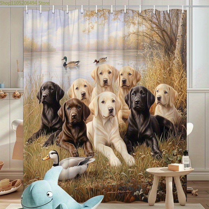 ม่านอาบน้ำลายสุนัขลาบราดอร์, ล - Home Decor Bathroom Ideas บทวิจารณ์และราคา